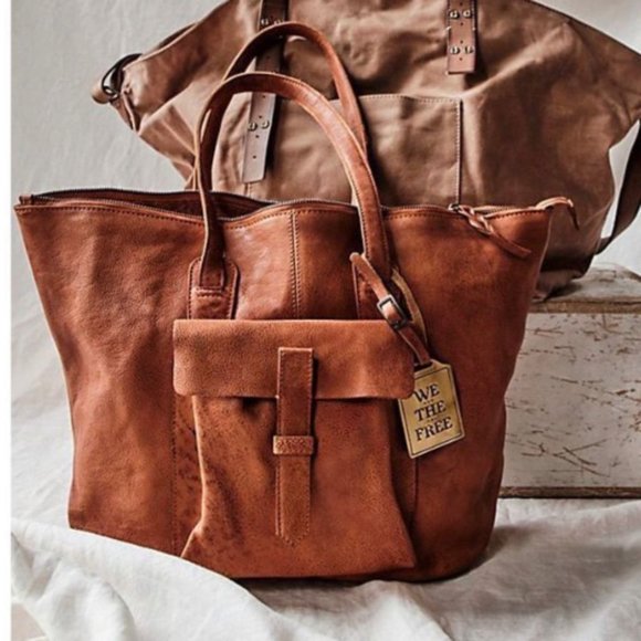 Free People Handbags - NWT Free People We The Free Heritage Leather Tote Shoulder Bag Purse in Brown